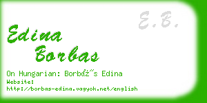 edina borbas business card